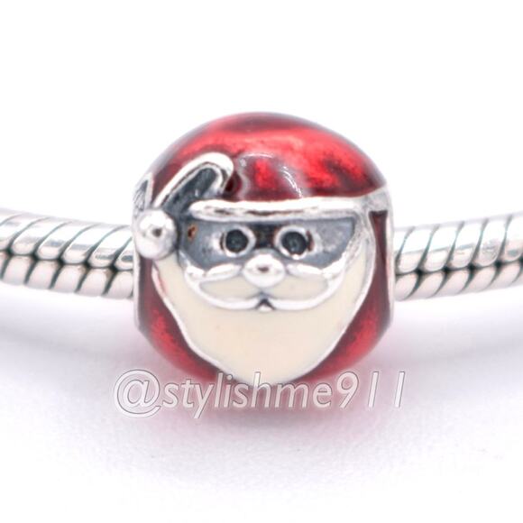 Authentic PANDORA Jolly Round Santa Charm - Picture 1 of 13